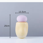 vase moderne sculpture abstraite orange jaune lilas vert texturé minimaliste