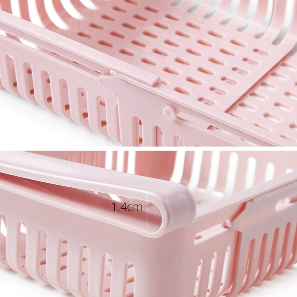 boîtes rangement réfrigérateur moderne rose bleu blanc perforées respectueuses environnement pliables clips poignées