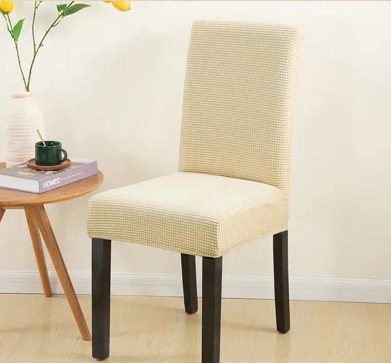 housses chaise moderne gris tissu petits points polyester coton plage fauteuil mariage banquet protection