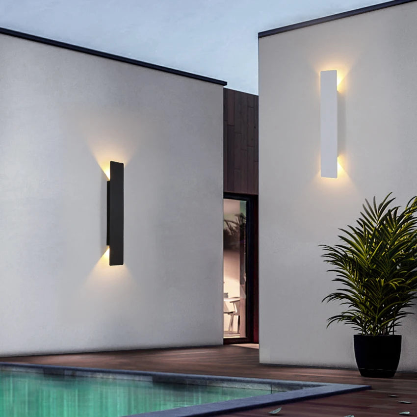applique murale led moderne étanche 18w 6w noir aluminium extérieur intérieur