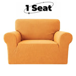 Housse canapé orange rayures diagonales moderne adhésif lavable printemps été salon decoration maison