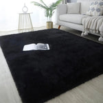 tapis gris noir peluche épaisse moderne salon chambre décoratif durable 120cm 160cm 230cm