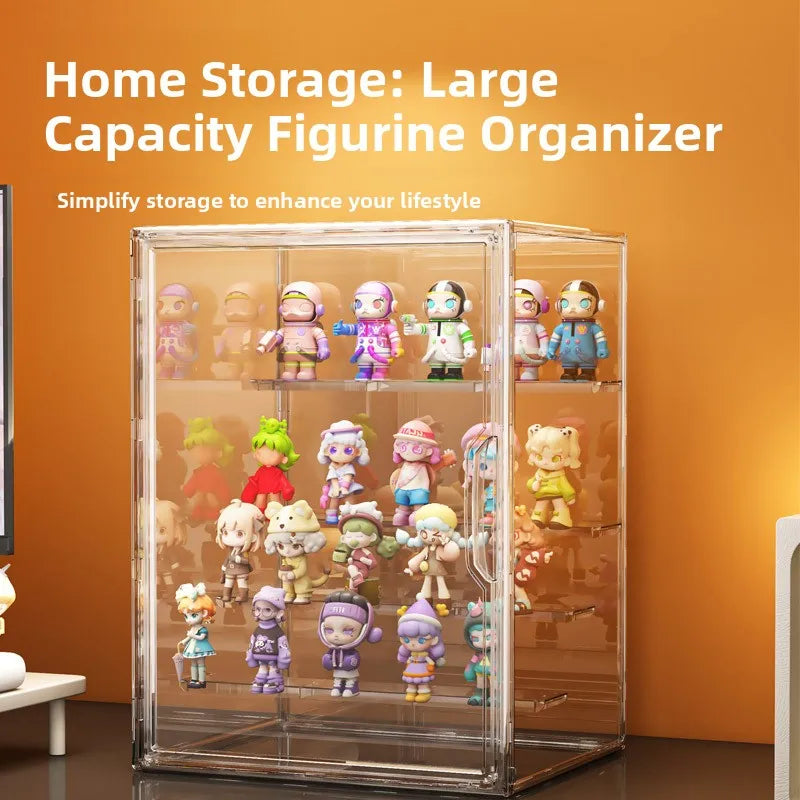 boîte rangement acrylique transparente organisateur figurines vitrine empilable maison moderne