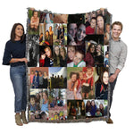 couverture tissée personnalisable photos moderne imperméable anti boulochage portable hospitalière multicolore floral