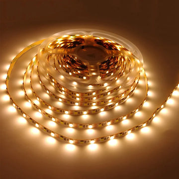 ruban led 60 led 5m blanc adhésif éclairage meuble rétroéclairage moderne salon blanc chaud