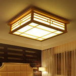 lampe bois naturel clair panneaux translucides moderne oriental lumière led