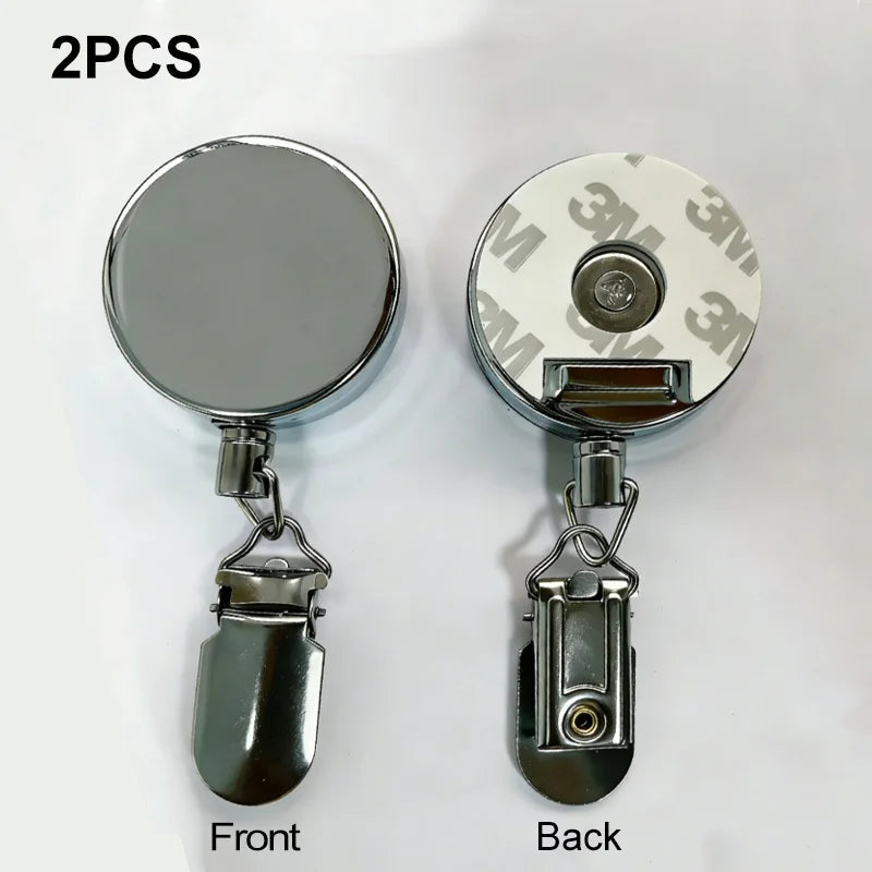 clip rétractable argenté fixe serviettes moderne porte clés antiperte utilitaire cuisine salle bain