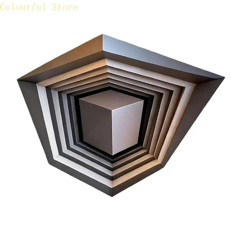 autocollants illusion 3d architecturaux geometriques moderne noir blanc gris