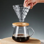 filtre carafe verre rayures verticales moderne ensemble 600ml 300ml transparent