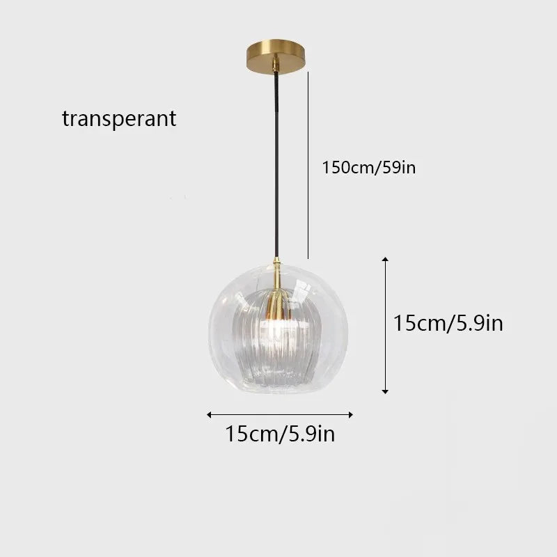 suspension lumineuse moderne transparent doré rayures verticales câble noir ampoules