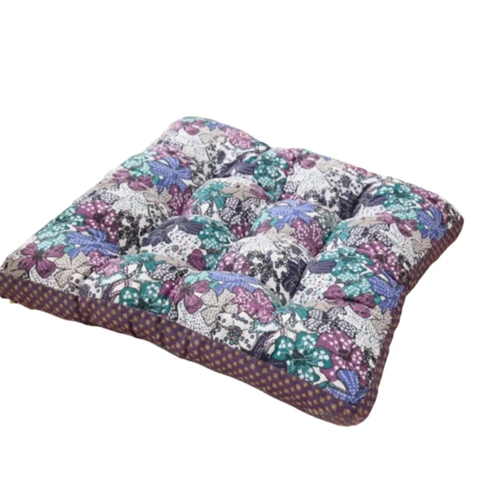 coussin chaise carré patchwork floral rose bleu doux coton épais imperméable