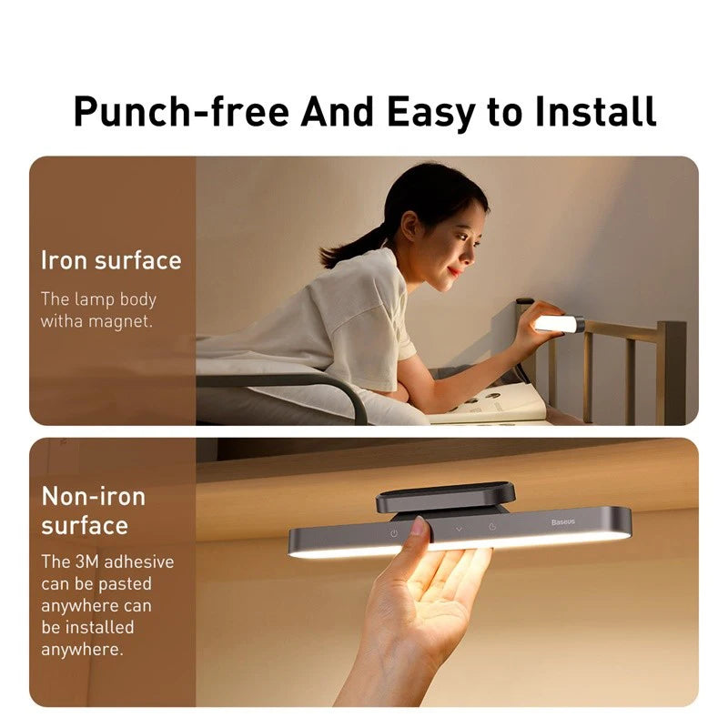 lampe led rechargeable aimantée réglable luminosité moderne minimaliste gris métallique