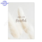 affiches toile minimaliste moderne motifs floraux texte calligraphique blanc beige doré 50x70 40x60 30x40