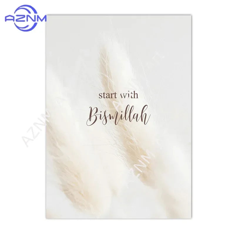 affiches toile minimaliste moderne motifs floraux texte calligraphique blanc beige doré 50x70 40x60 30x40