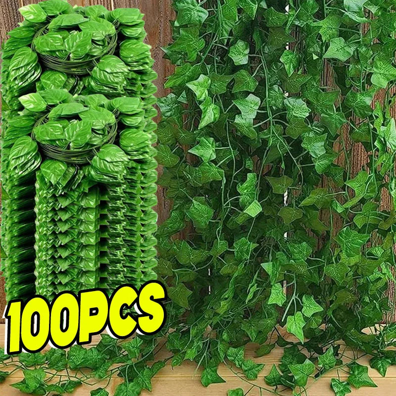 guirlande artificielle feuilles lierre vert vigne décorative murale naturelle maison jardin extérieur