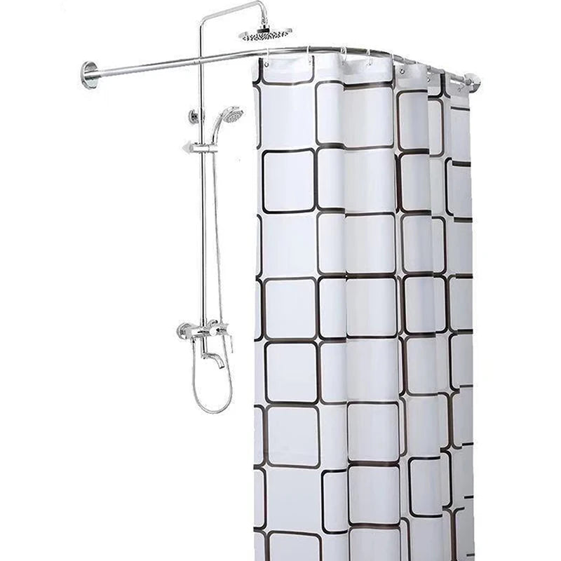 barre douche télescopique rideau moderne fixations adhésives vis set douche pommeau flexible argenté