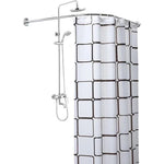 barre douche télescopique rideau moderne fixations adhésives vis set douche pommeau flexible argenté