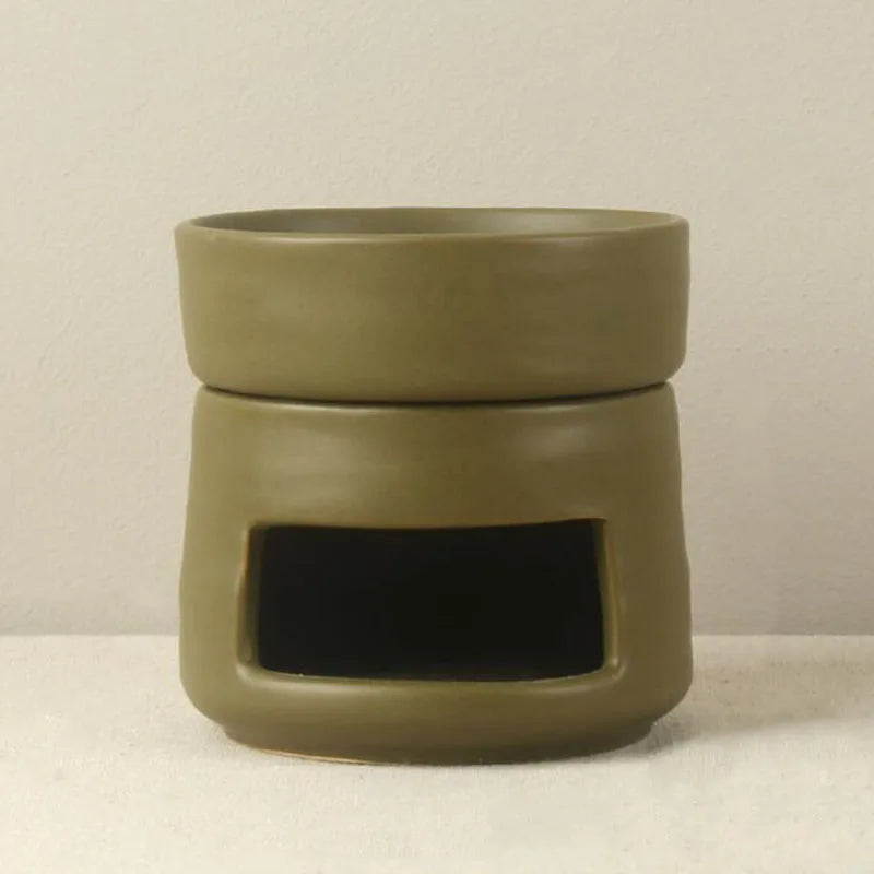 bougeoir céramique moderne orange rouge beige gris blanc noir apaisant salon décoration intérieure