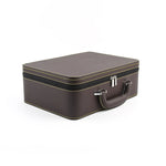 boîte bijoux simili cuir marron vintage poignée velours noir marron storage box trousse bijoux