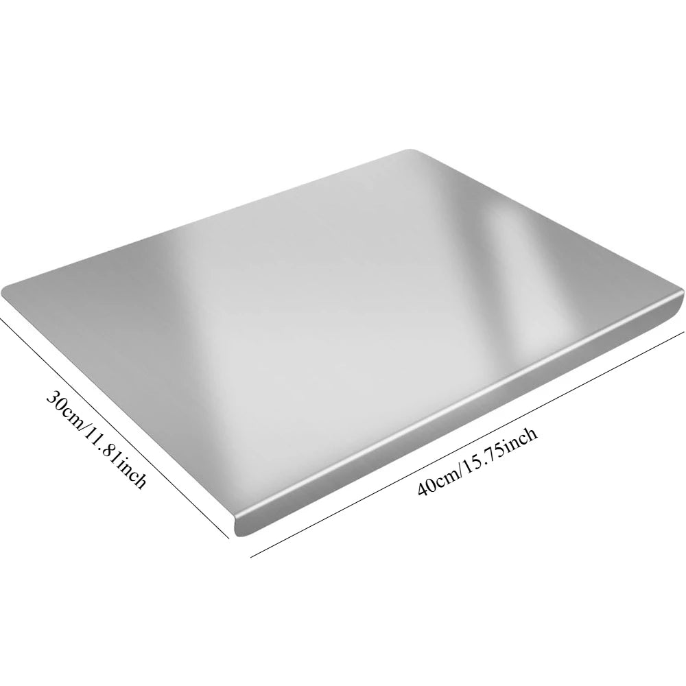planche découper acier inoxydable moderne 50cm préparation cuisine minimaliste