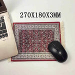 tapis persan franges ornements traditionnels rouge bleu noir beige marron classique sous verre gaming