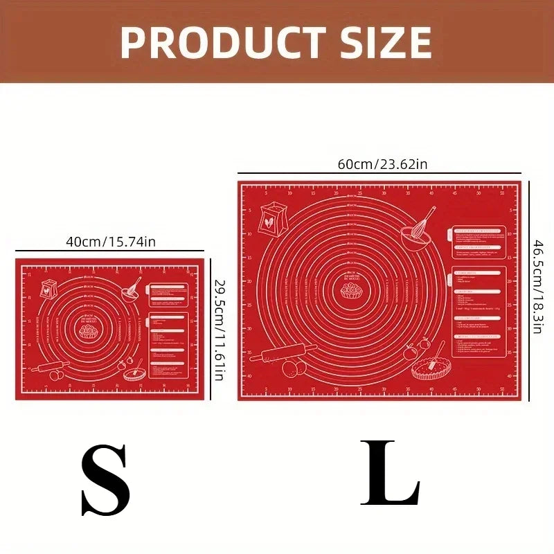 tapis cuisson silicone antiadhésif rouge utilitaire pâtisserie baking cake decorating non stick mat cuisine