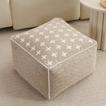 Pouf ottoman Teddy crème avec housse amovible