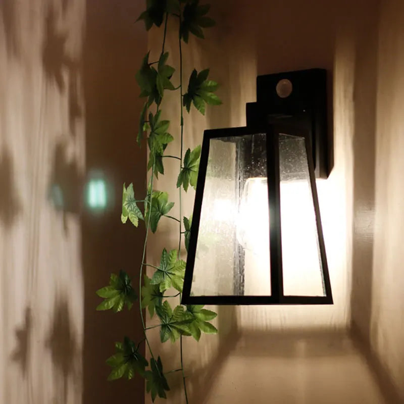 lampe murale moderne noire transparente capteur mouvement ampoule led fixée murentrée chambre coucher