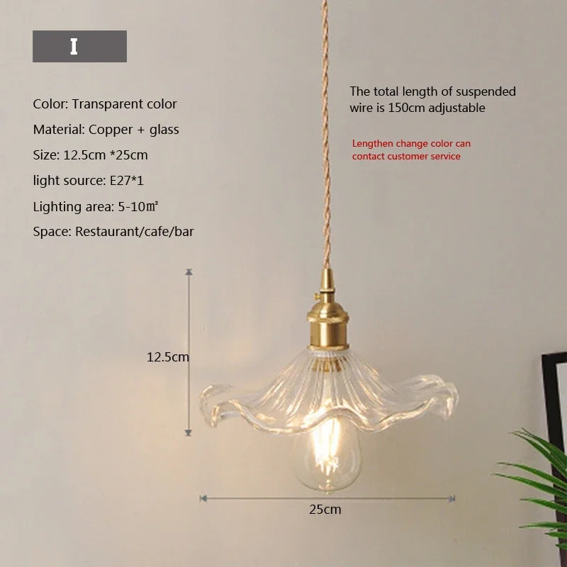 lampe suspendue transparente vintage ampoule E27 câble torsadé motifs géométriques chambre salon étude