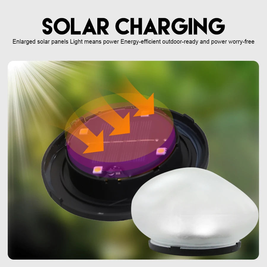 lampe solaire jardin blanc translucide moderne led haute luminosité ip65 abs autonomie