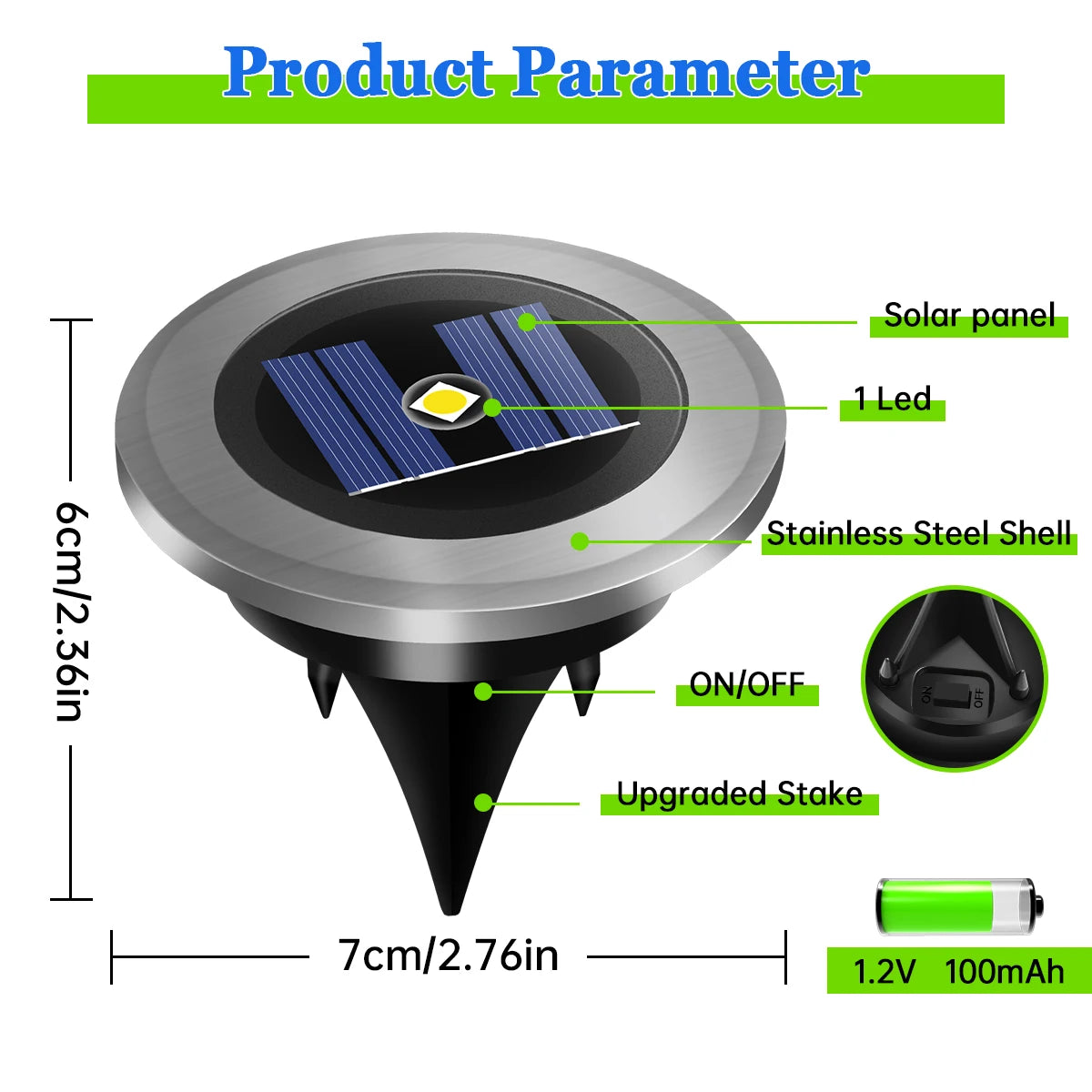 lampe solaire extérieure moderne argentée noire acier inoxydable led ip65 imperméable