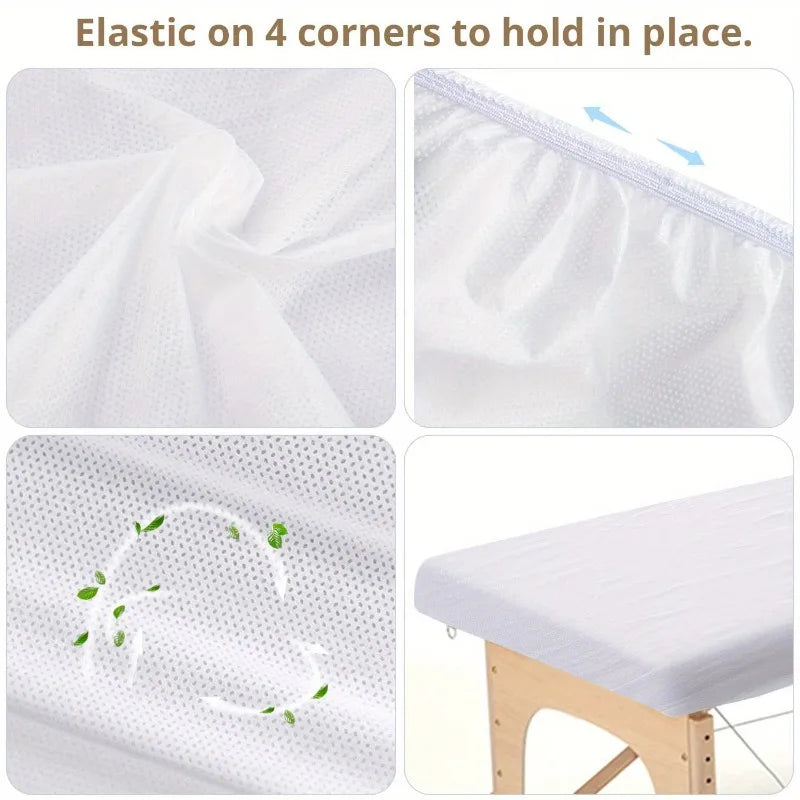 couvre lit massage blanc élastique moderne 20 pièces polyester imperméable resistant huile