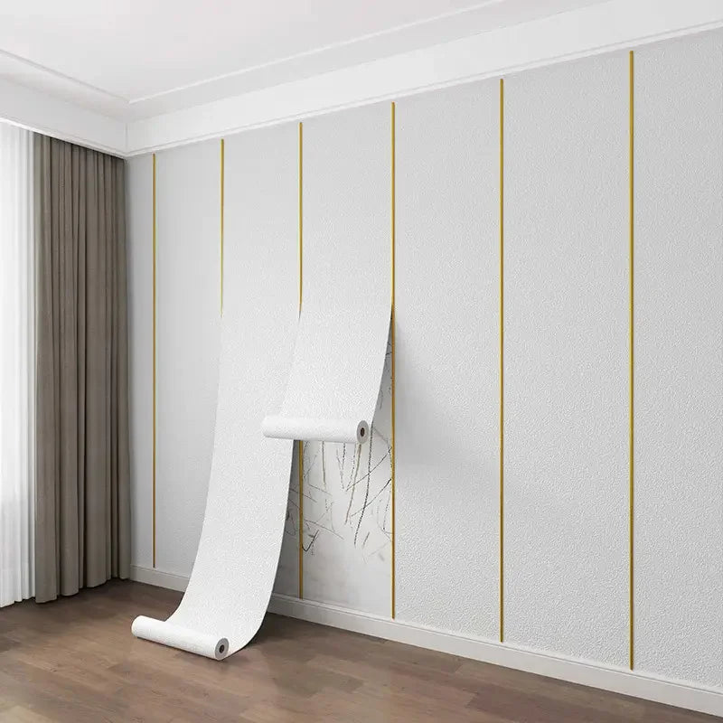 papier peint autocollant vinyle blanc effet lin moderne imperméable décoration murale salon maison