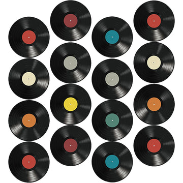 Disques muraux en vinyle PVC noir sur un mur de salon moderne