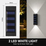 lampe murale solaire extérieure led up down 10 led moderne panneau solaire texturé murale