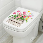 stickers decoratifs toilette fleurs tournesols papillons feuilles adhésifs salle bain jaune vert rose bleu