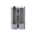 distributeur savon noir transparent moderne fixation murale bouton déclenchement lisse minimaliste