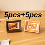 cadres photo miniatures rustiques bois clair marron horizontal table contemporain
