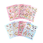 autocollants cartoon licorne arc ciel coeurs étoiles châteaux nuages colorés mignon enfants scrapbooking