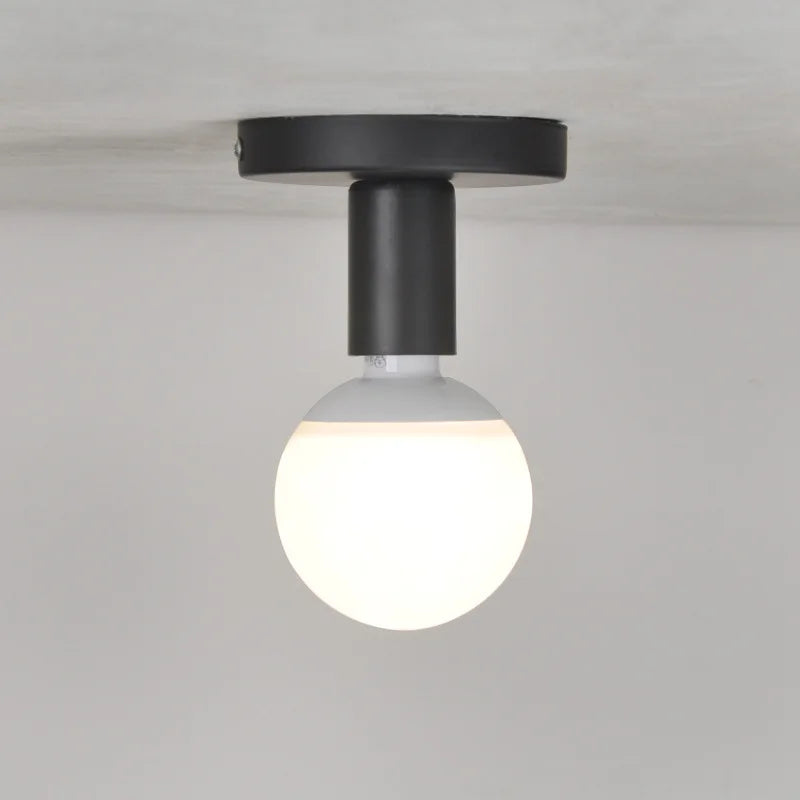 lampe moderne noire blanche métal fixée vis salon chambre opacité ronde