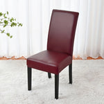housse chaise simili cuir noir moderne imperméable élastique fauteuil salle manger