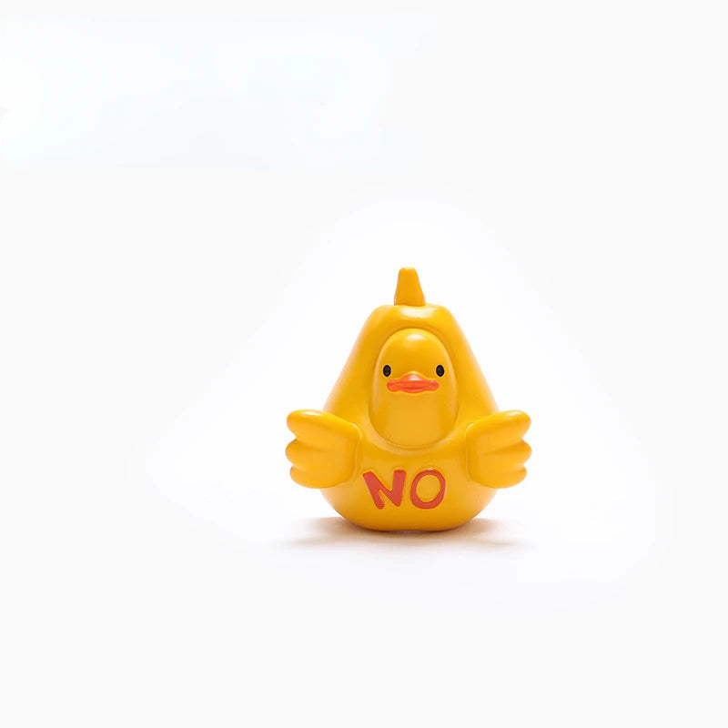 jouet canard jaune expressions différentes adhésif décoratif cartoon assis bouteille trèfle lettres