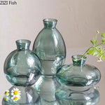 vases hydroponiques modernes transparents marron lisses décoration table plantes fleurs artificielles minimalistes