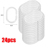 anneaux rideau douche transparent adhésifs accessoires salle bains modernes plastique