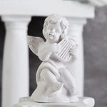 statuette ange blanc instrument classique résine polie décor maison 3.8x3.5x7cm
