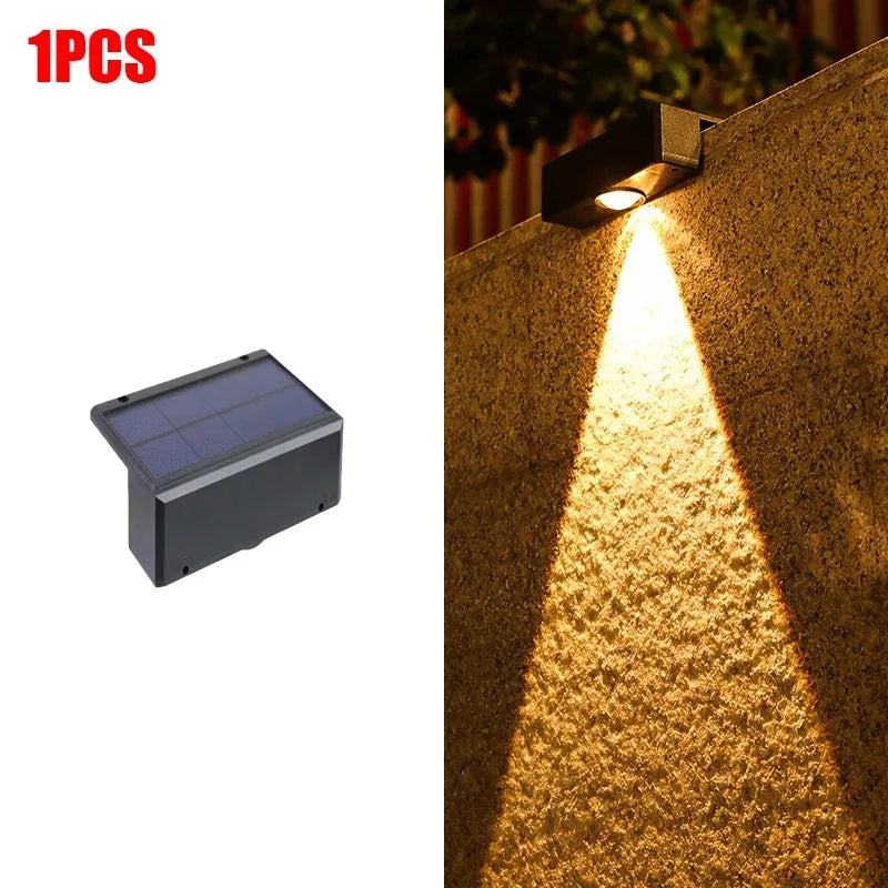 lampe murale solaire étanche ip65 led moderne noir blanc doré minimalistesextérieur