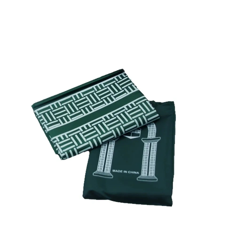 tapis prière portable géométrique vert bordeaux noir moderne polyester main