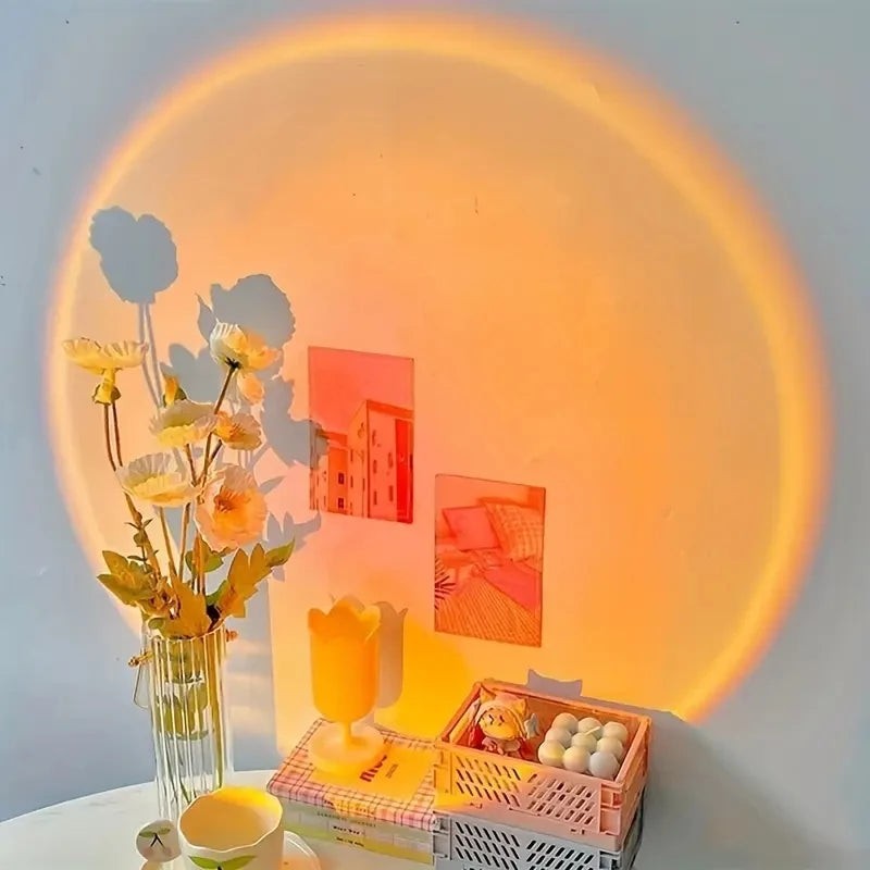 lampe ambiance circulaire projection mur décorative chambre salon LED USB