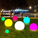 boule lumineuse solaire led rechargeable moderne blanc ip65 extérieur vacances télécommande