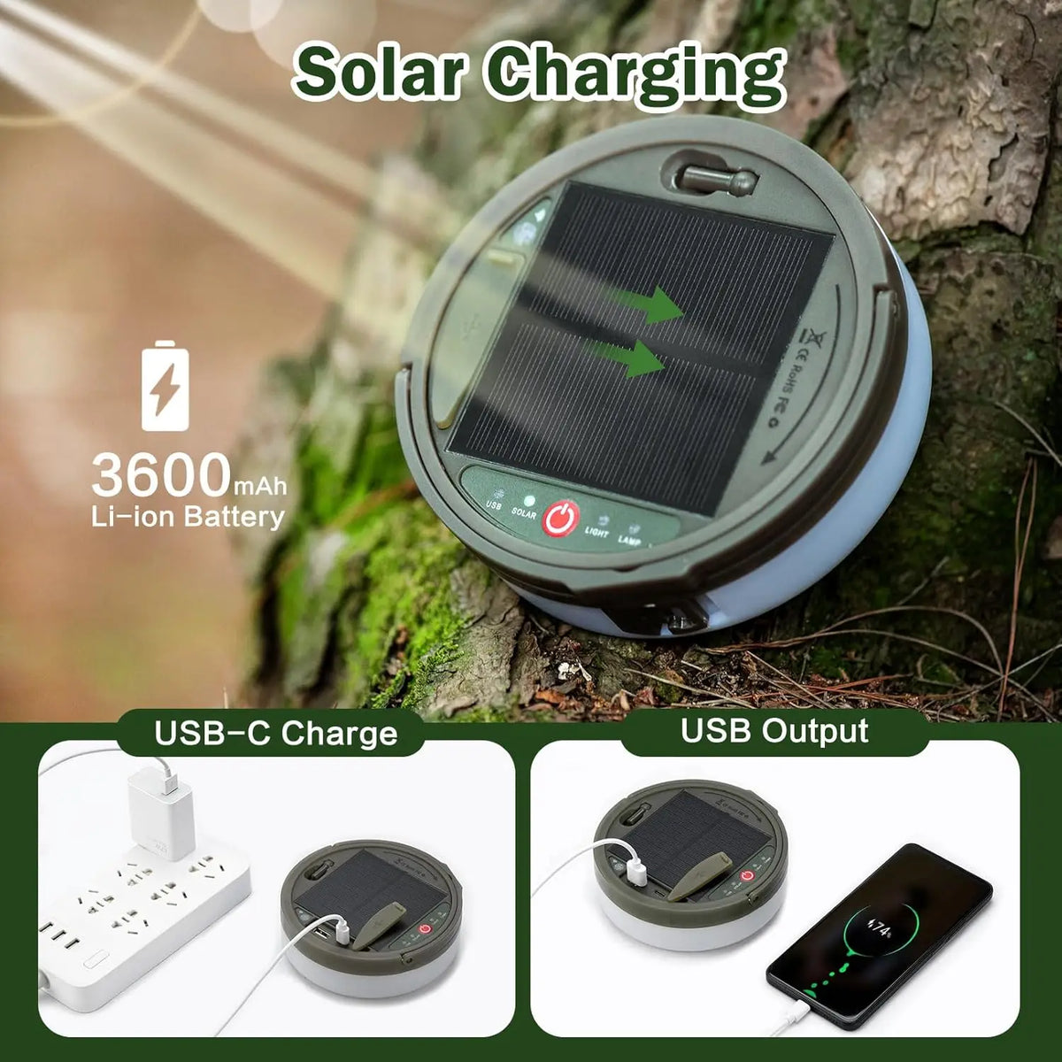 guirlande lumineuse solaire camping modes éclairage extérieur led waterproof autonomie ip44 ip65